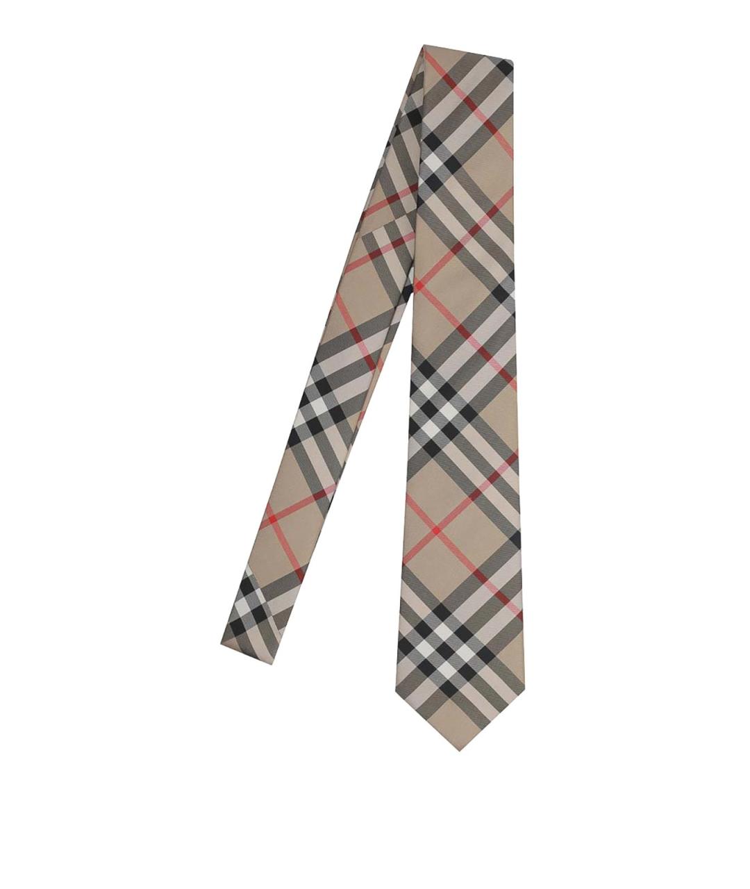 BURBERRY Бежевый шелковый галстук, фото 1
