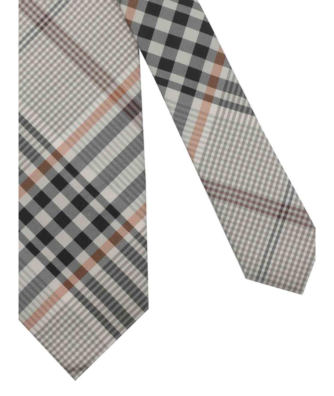 BURBERRY Серый шелковый галстук, фото 2