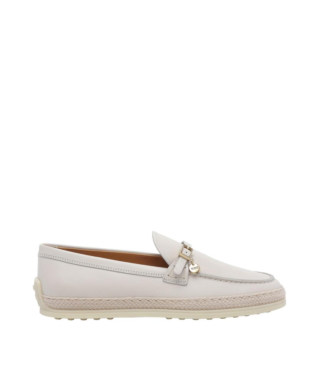 TOD'S Белые кожаные лоферы, фото 1