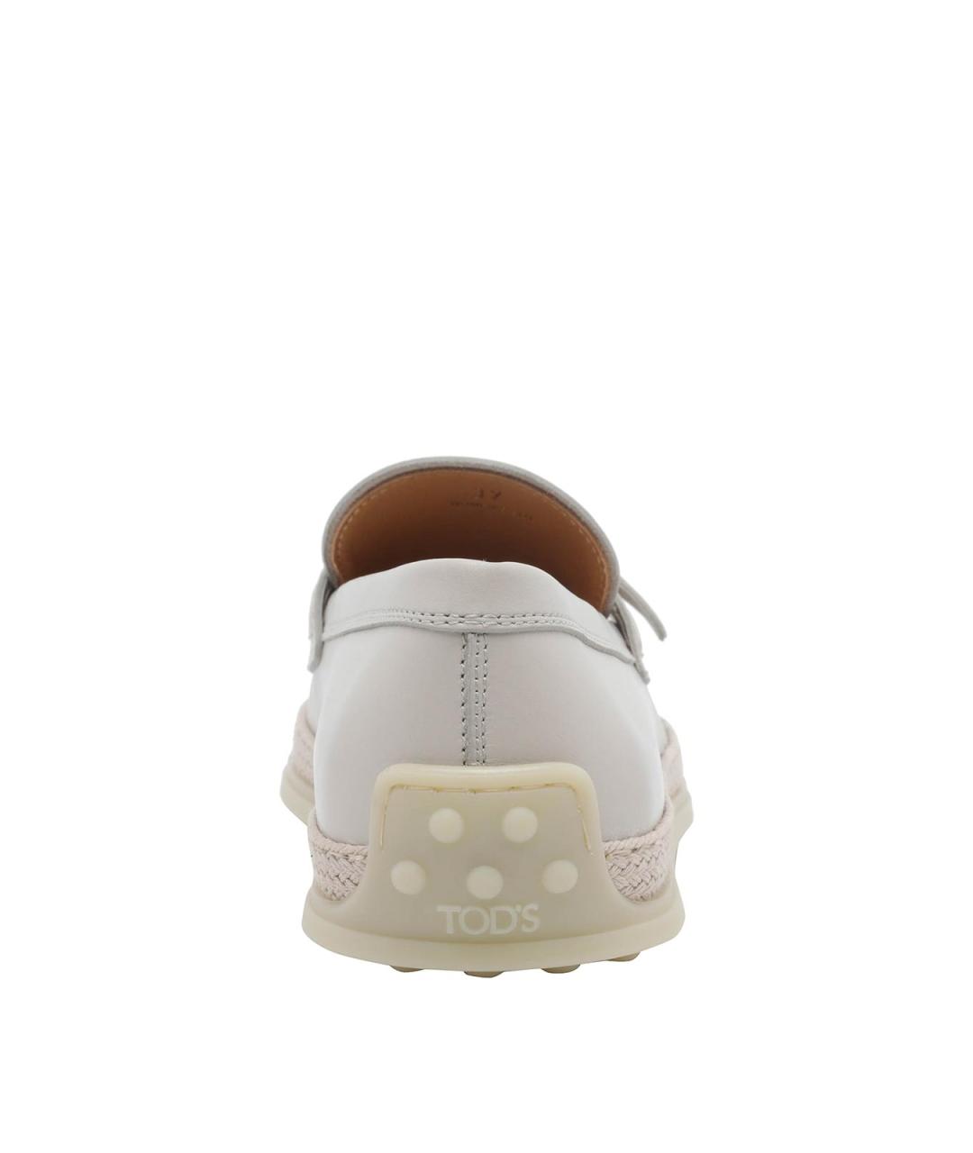 TOD'S Белые кожаные лоферы, фото 4