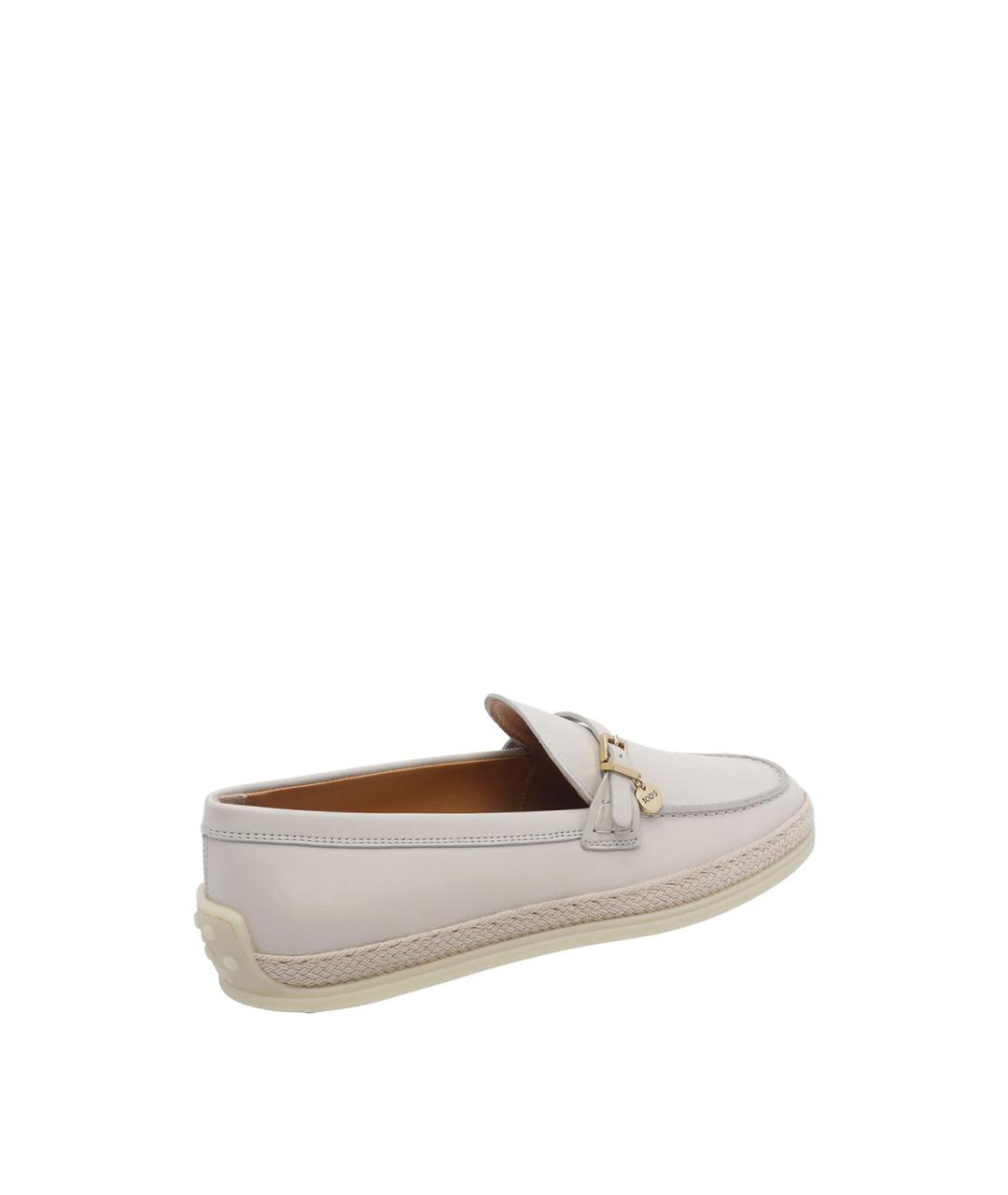 TOD'S Белые кожаные лоферы, фото 3