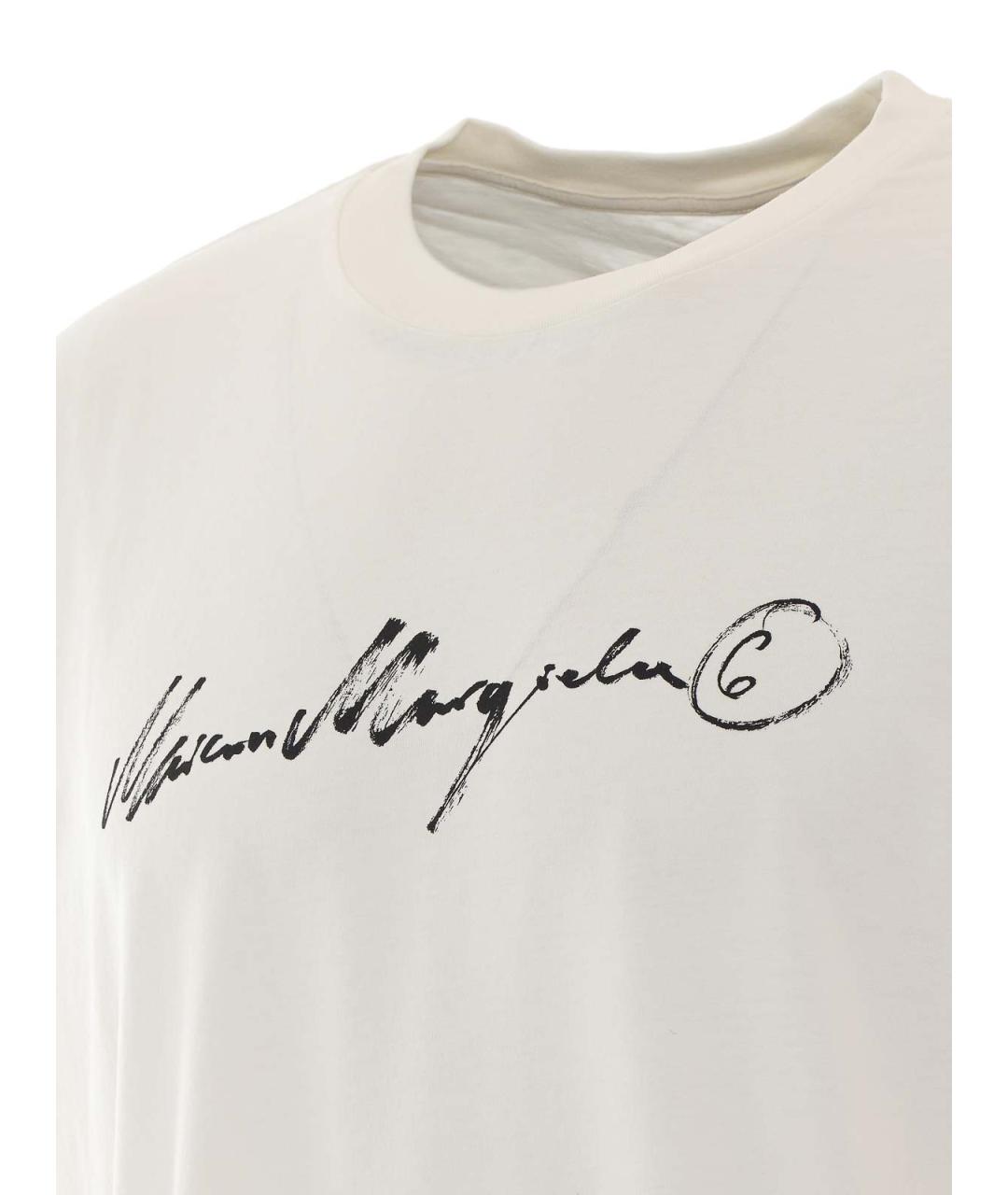 MM6 MAISON MARGIELA Белая хлопковая футболка, фото 3