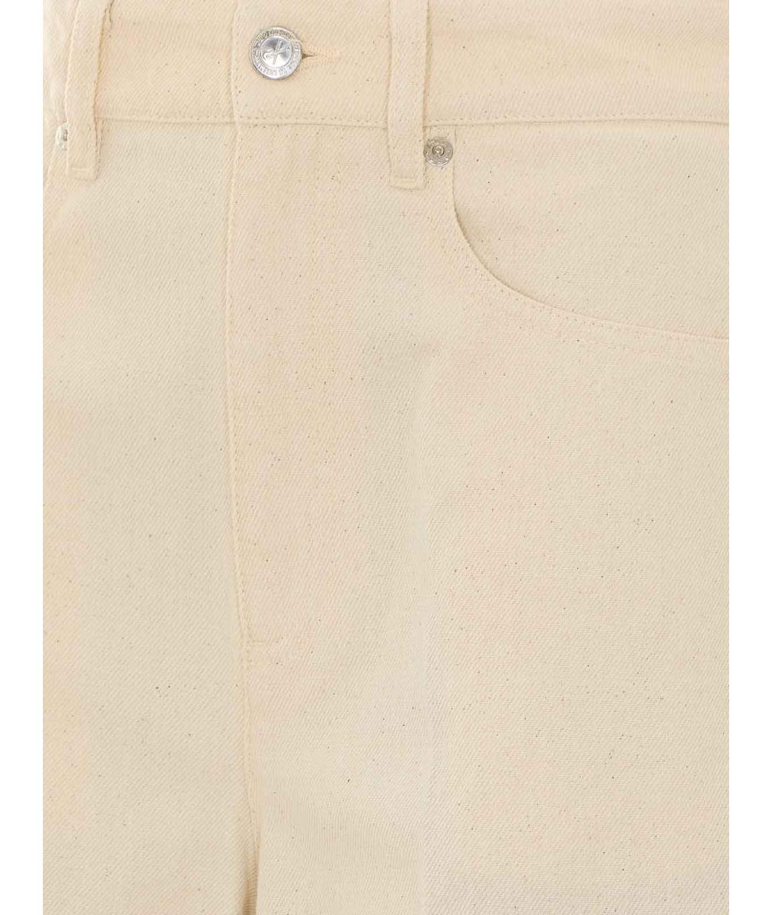 A.P.C. Белые хлопковые прямые джинсы, фото 3