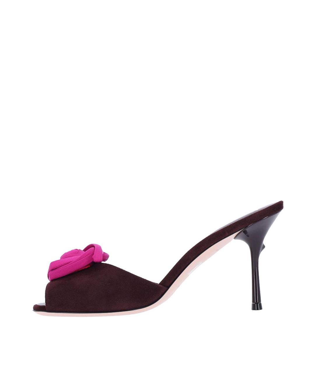 ROGER VIVIER Бордовые замшевые мюли, фото 3