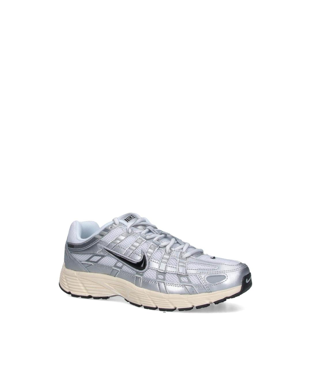NIKE Серебряные текстильные низкие кроссовки / кеды, фото 2