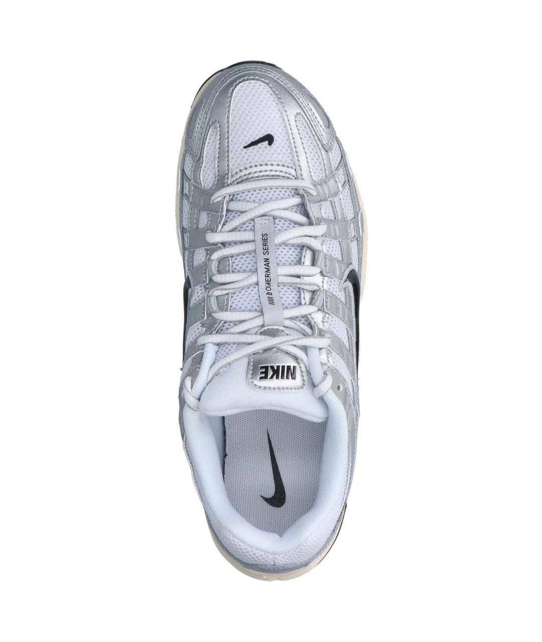 NIKE Серебряные текстильные низкие кроссовки / кеды, фото 5