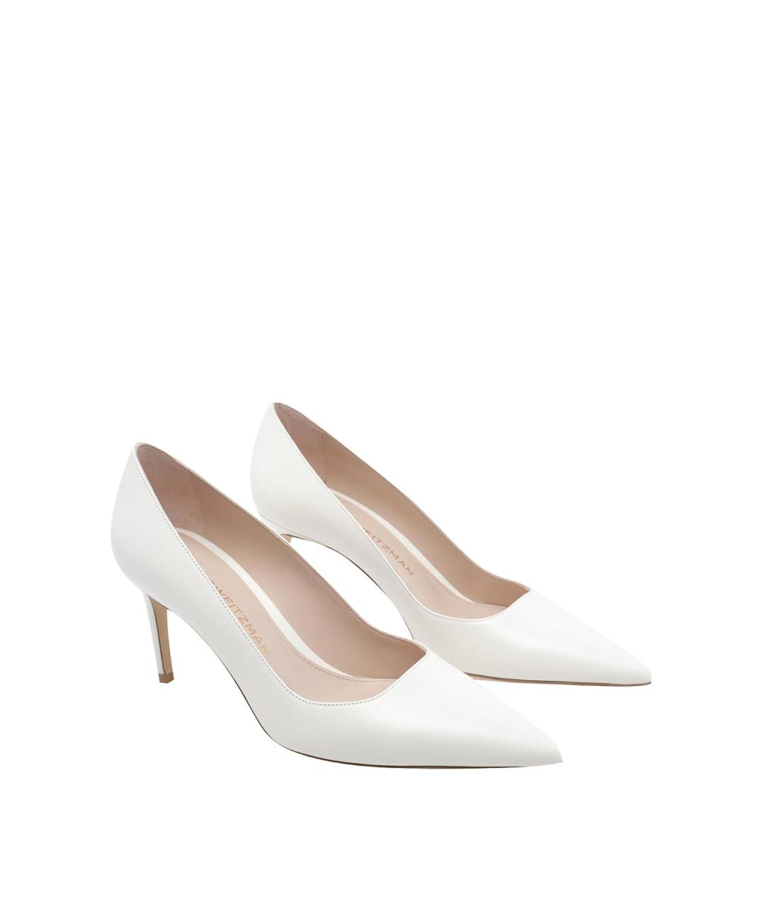 STUART WEITZMAN Белые кожаные туфли, фото 2