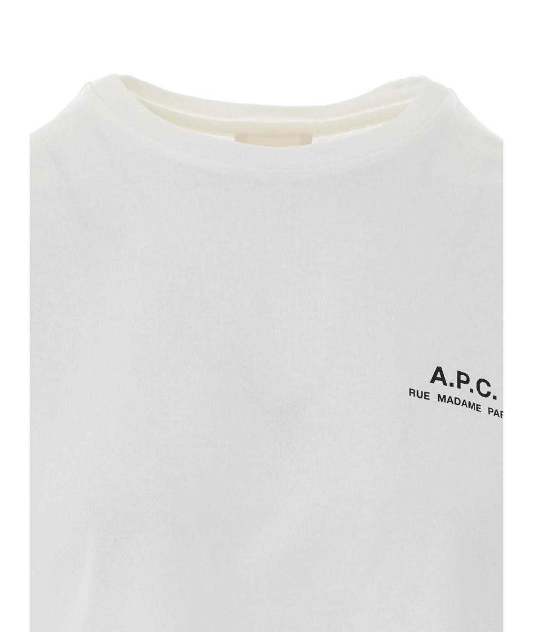 A.P.C. Белая хлопковая футболка, фото 4
