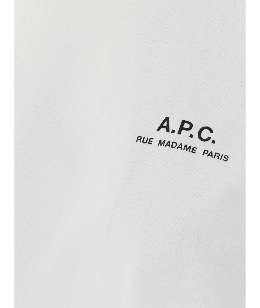 A.P.C. Белая хлопковая футболка, фото 3