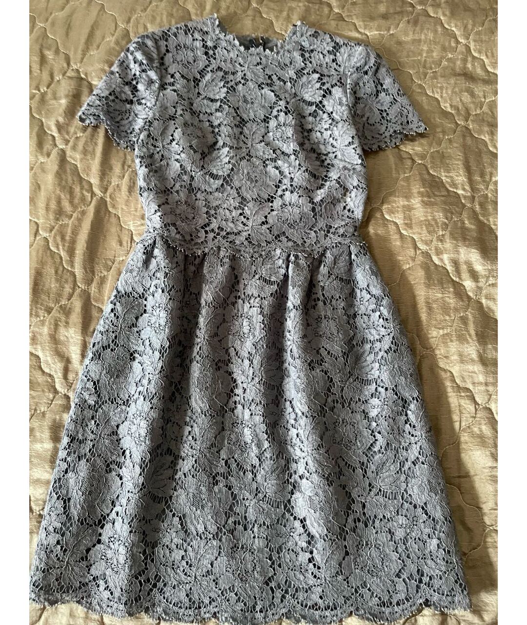 VALENTINO Голубое кружевное коктейльное платье, фото 5