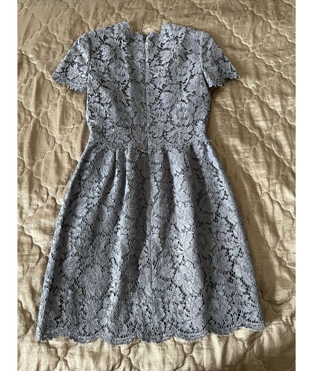 VALENTINO Голубое кружевное коктейльное платье, фото 2