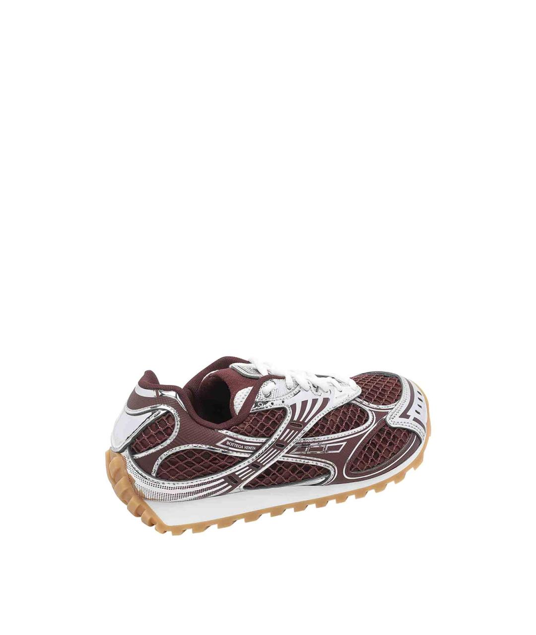 BOTTEGA VENETA Бордовые текстильные кроссовки, фото 3