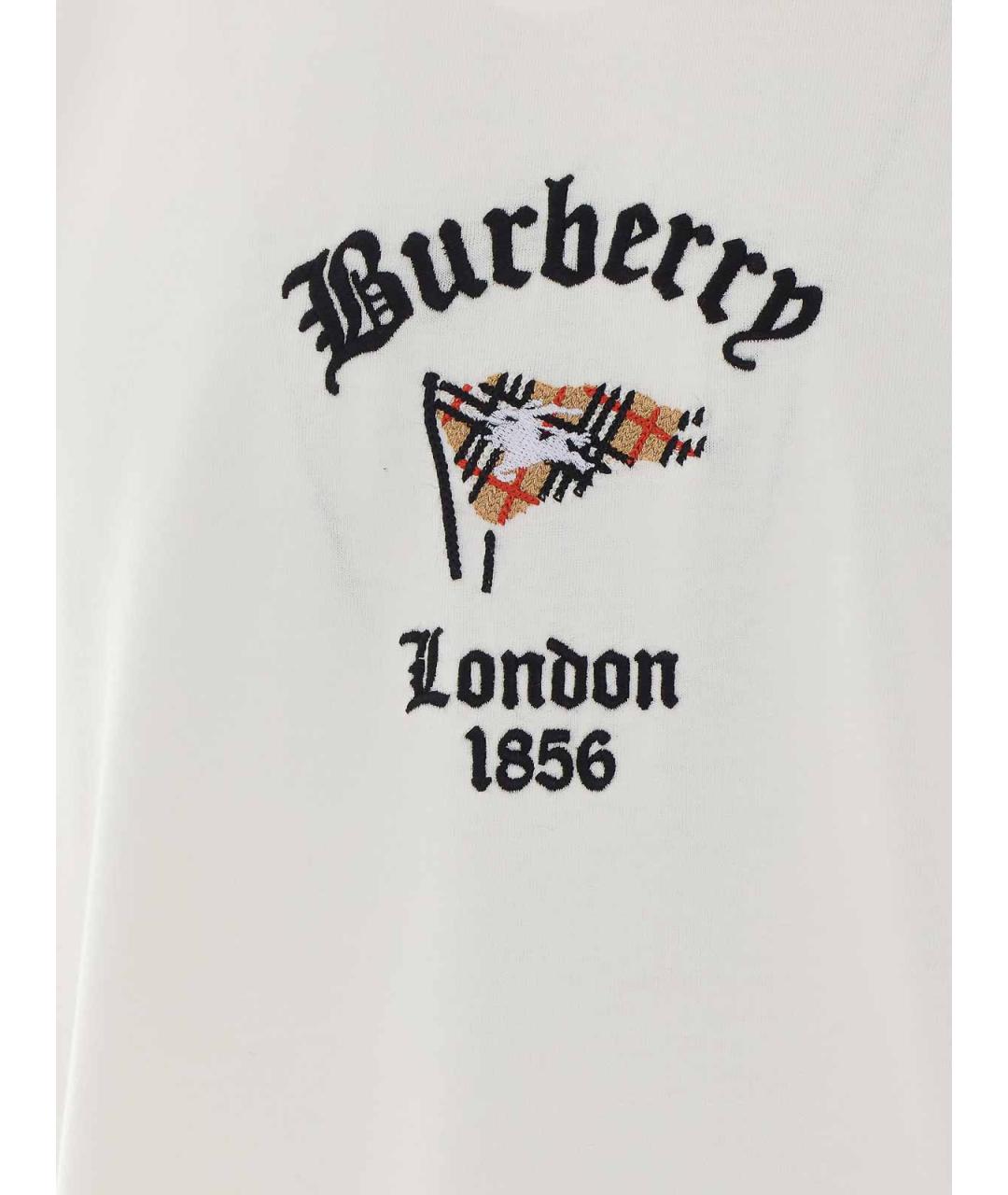 BURBERRY Белая хлопковая футболка, фото 3