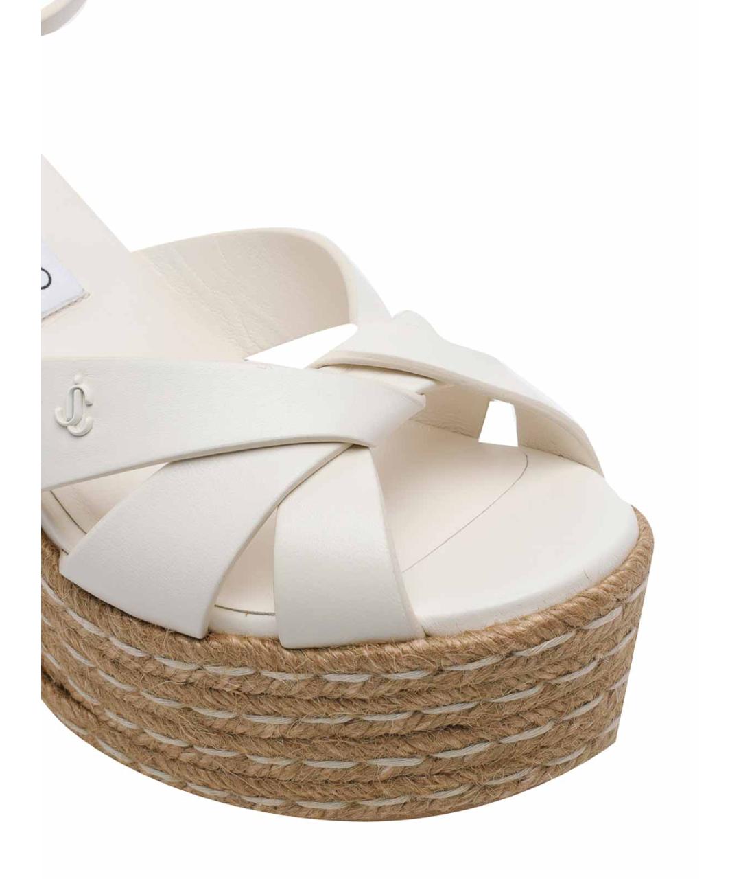 JIMMY CHOO Белые кожаные босоножки, фото 4