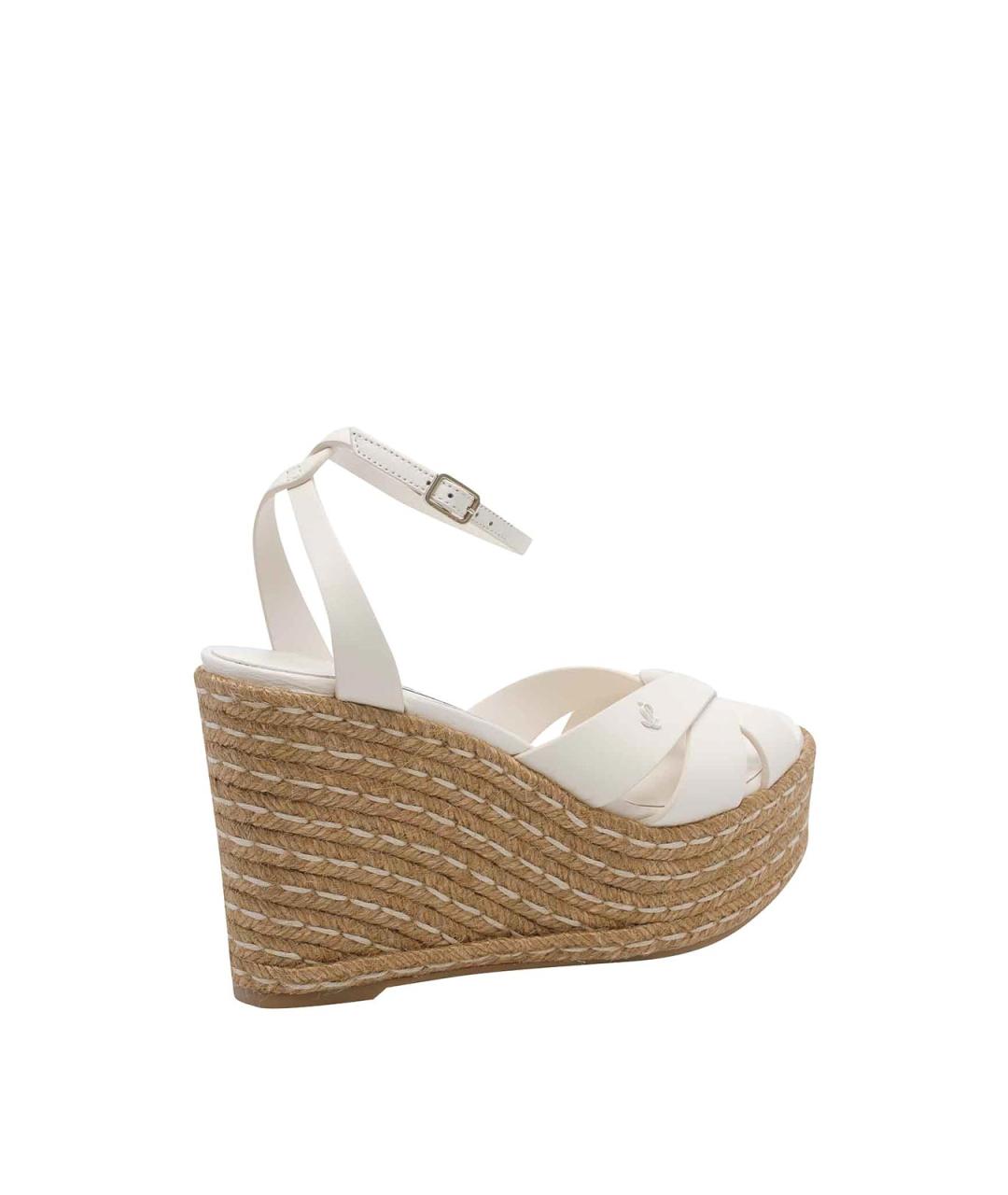 JIMMY CHOO Белые кожаные босоножки, фото 3