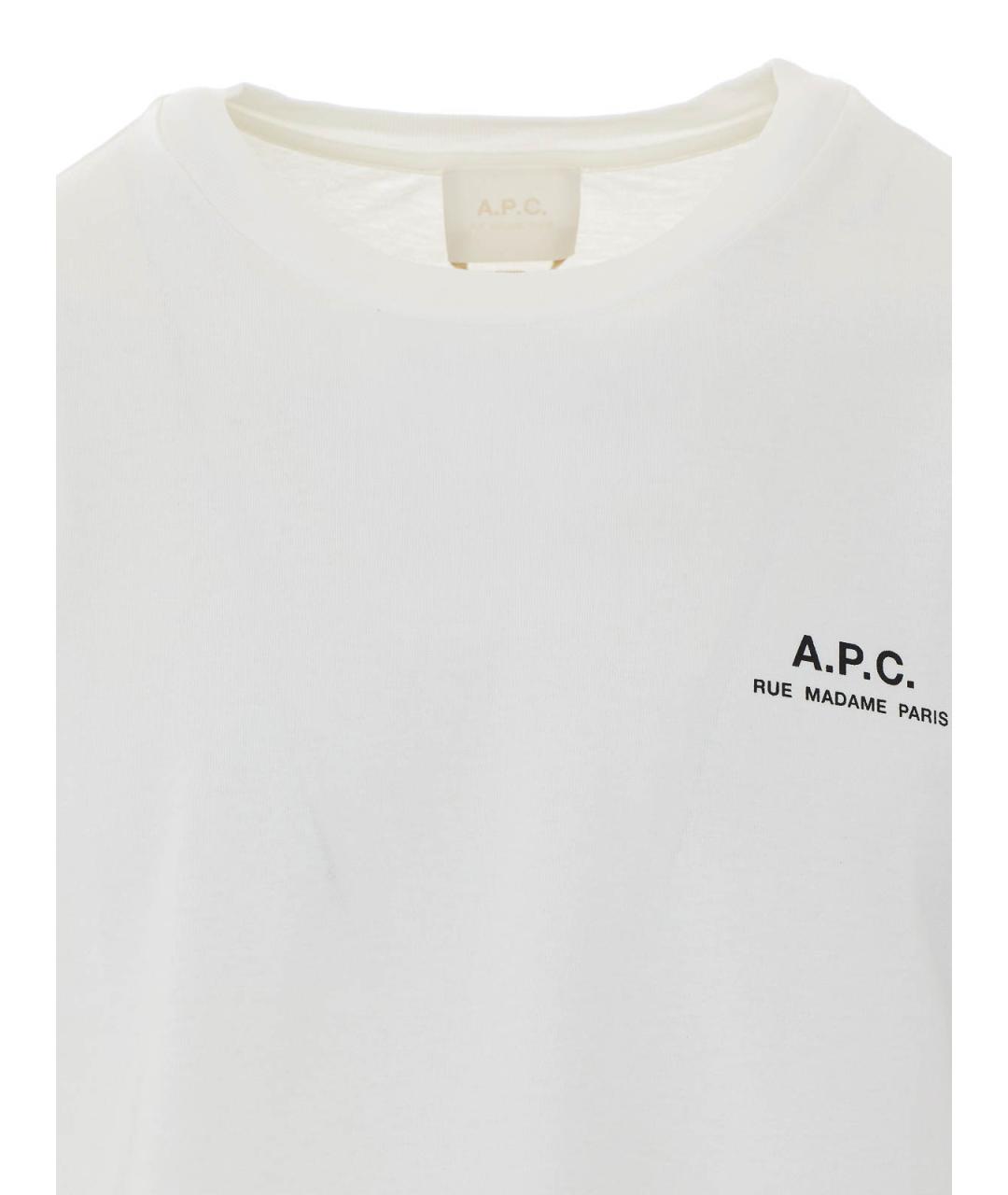 A.P.C. Белая хлопковая футболка, фото 4