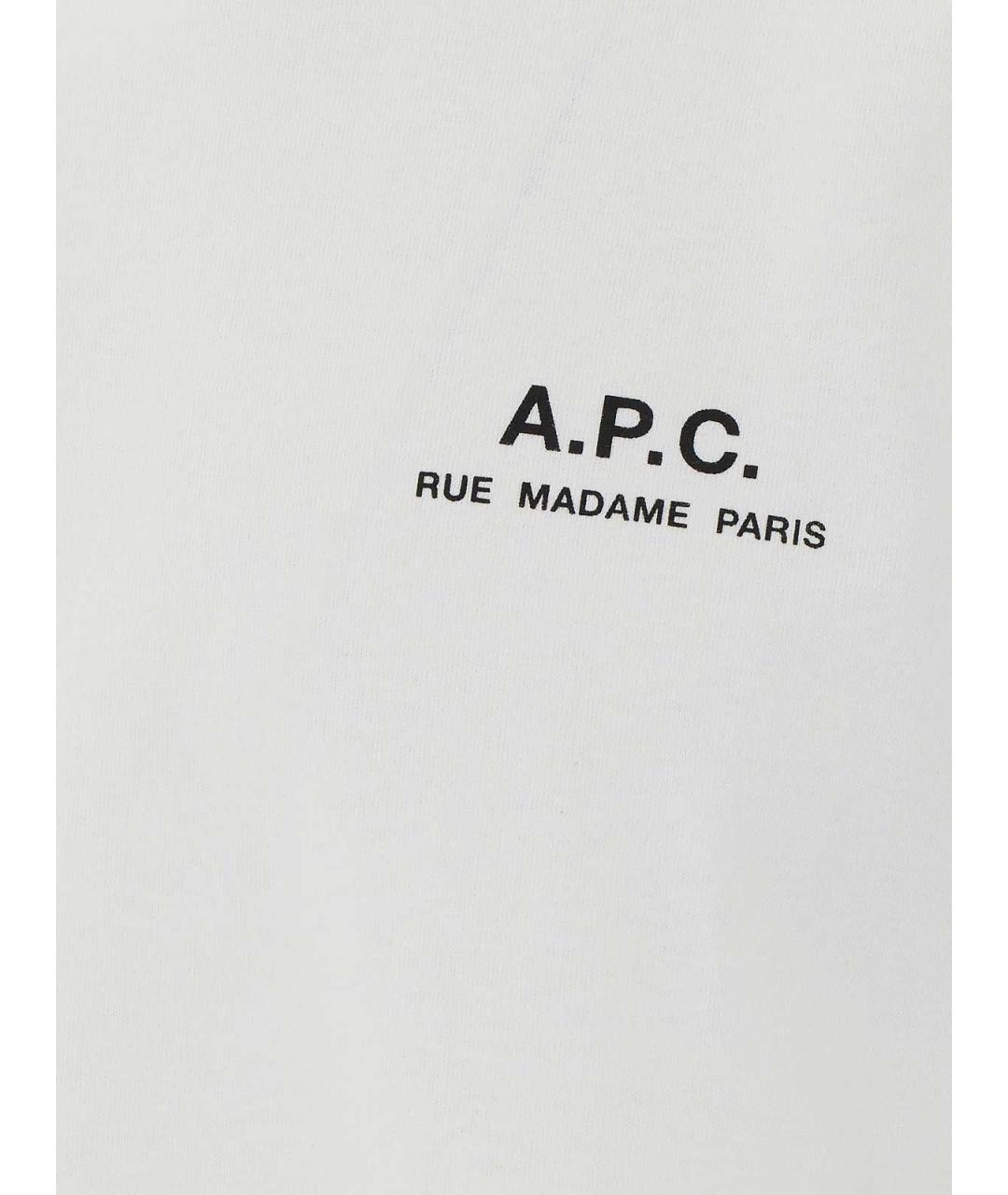 A.P.C. Белая хлопковая футболка, фото 3