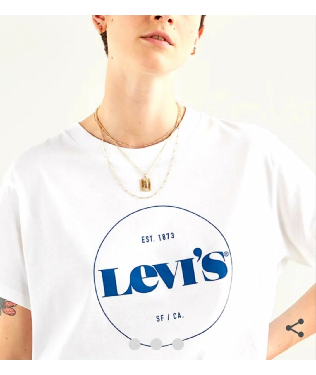 LEVI'S Белая хлопковая футболка, фото 3