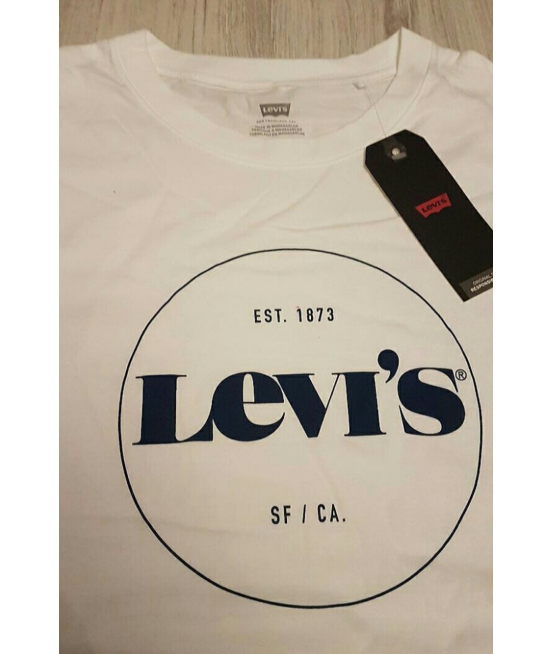 LEVI'S Белая хлопковая футболка, фото 4