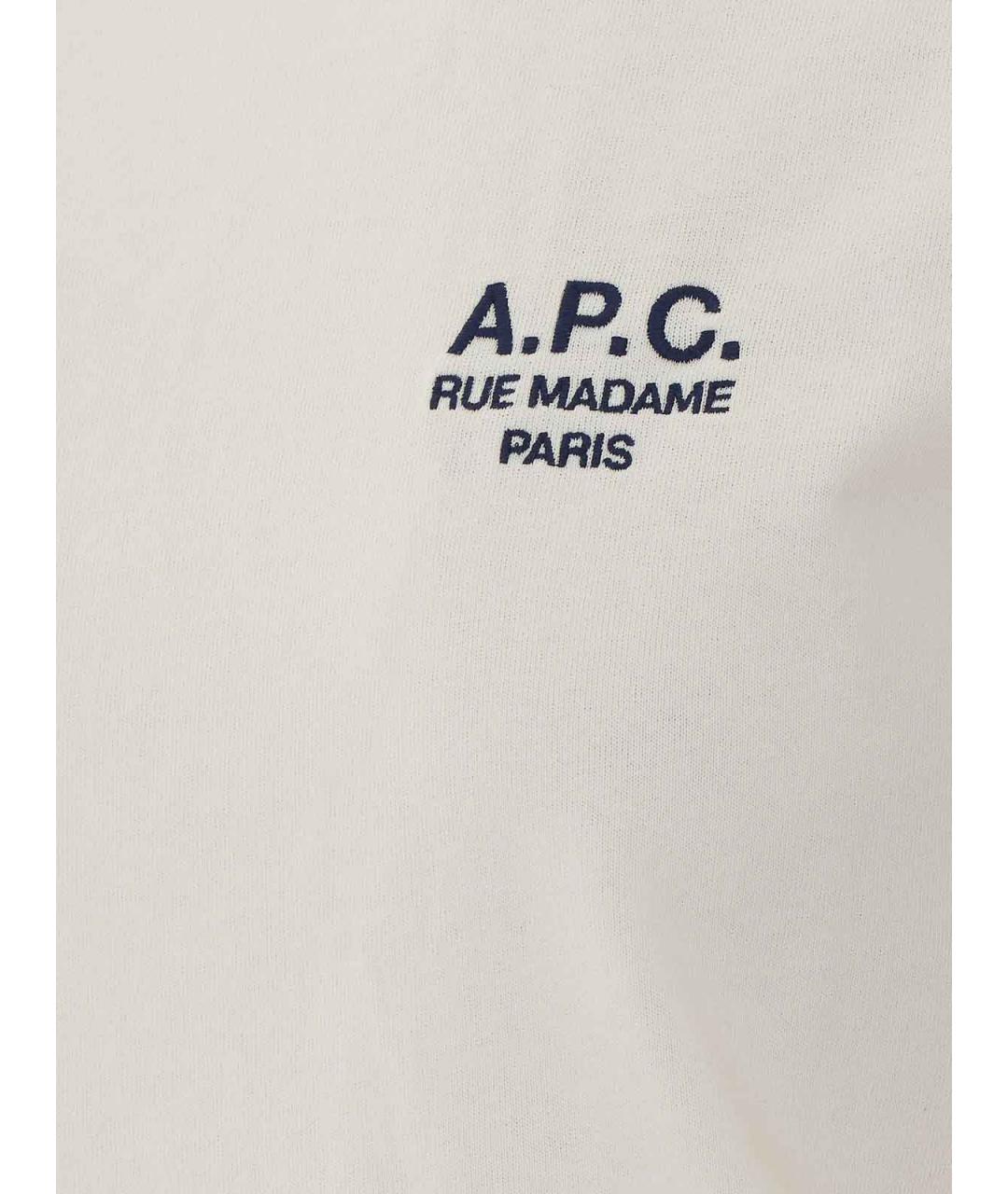A.P.C. Белая хлопковая футболка, фото 3
