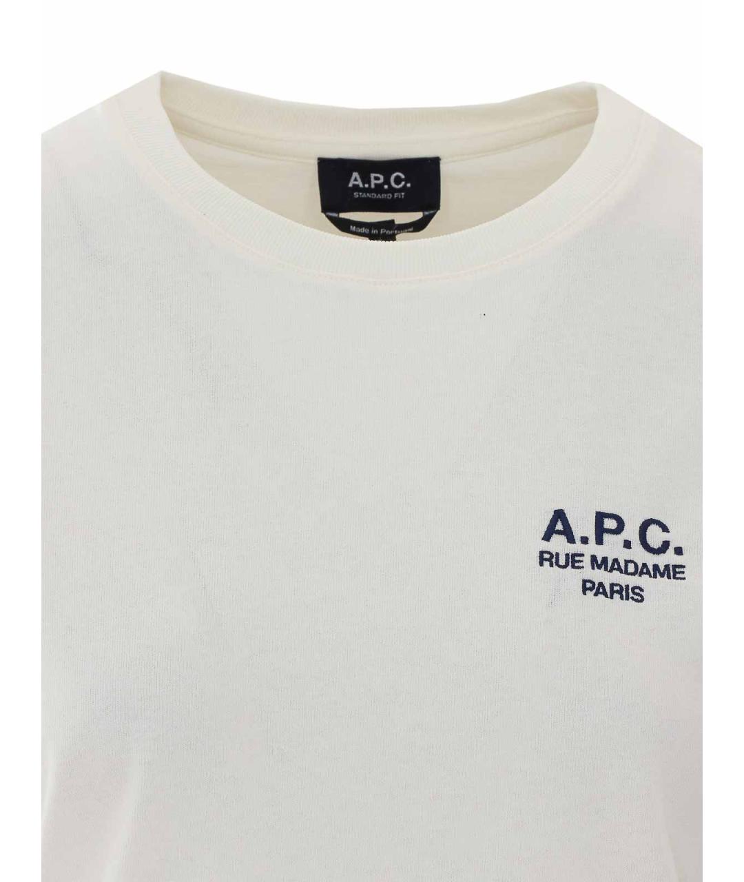 A.P.C. Белая хлопковая футболка, фото 4