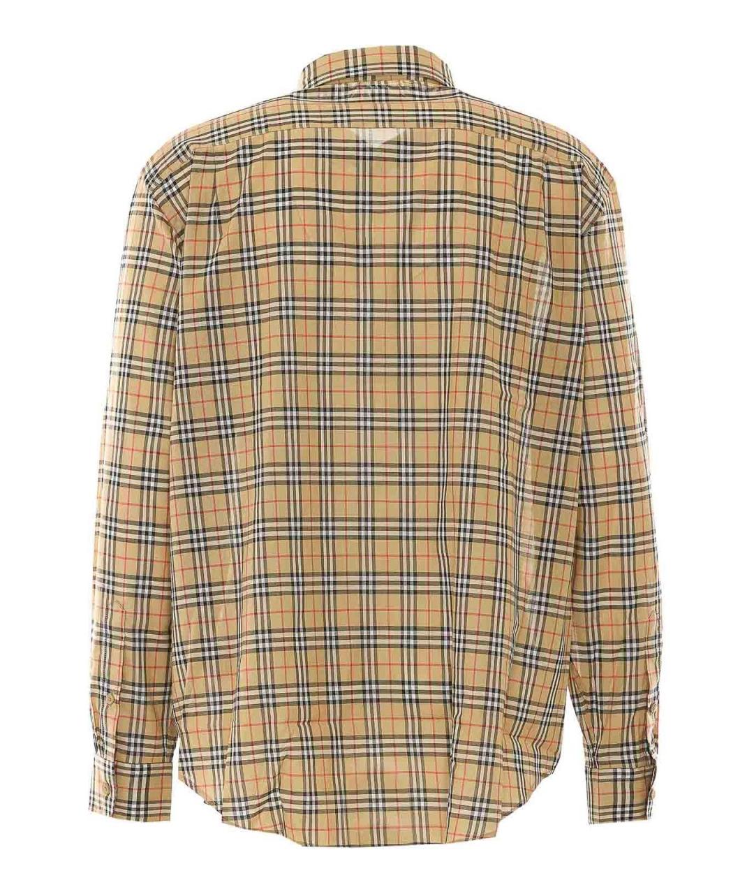 BURBERRY Бежевая хлопковая кэжуал рубашка, фото 2