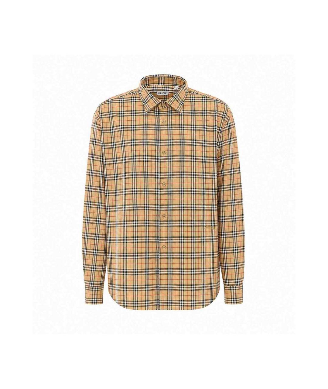 BURBERRY Бежевая хлопковая кэжуал рубашка, фото 1