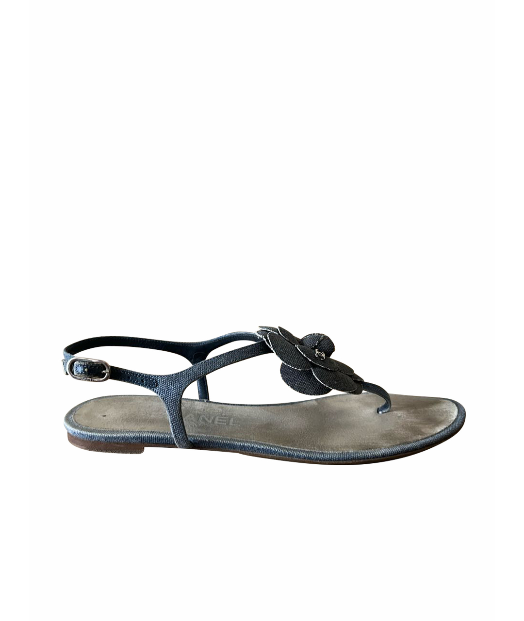 CHANEL PRE-OWNED Синие замшевые сандалии, фото 1