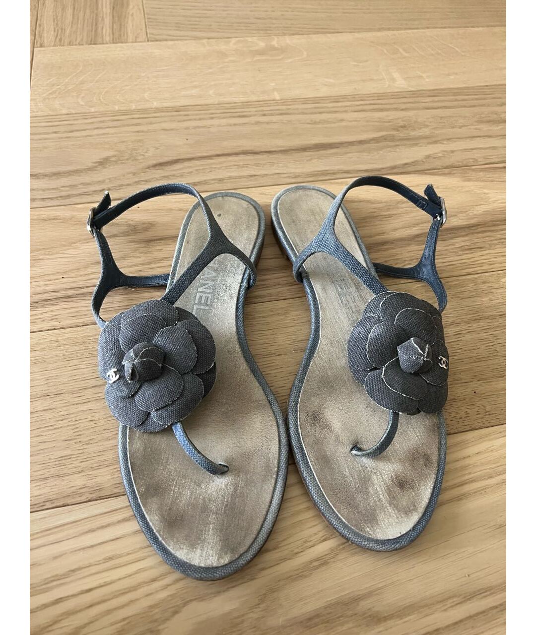 CHANEL PRE-OWNED Синие замшевые сандалии, фото 2