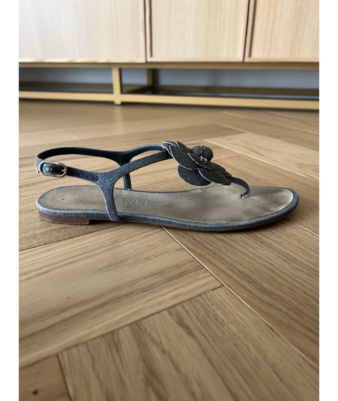 CHANEL PRE-OWNED Синие замшевые сандалии, фото 9