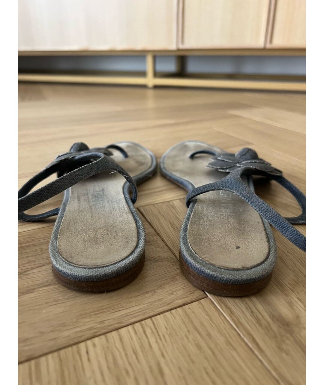 CHANEL PRE-OWNED Синие замшевые сандалии, фото 4