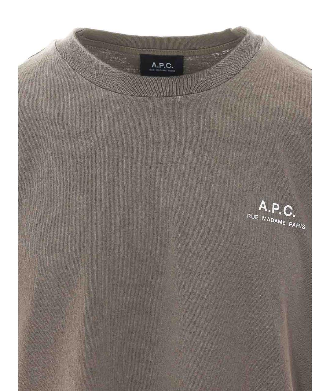 A.P.C. Серая хлопковая футболка, фото 4
