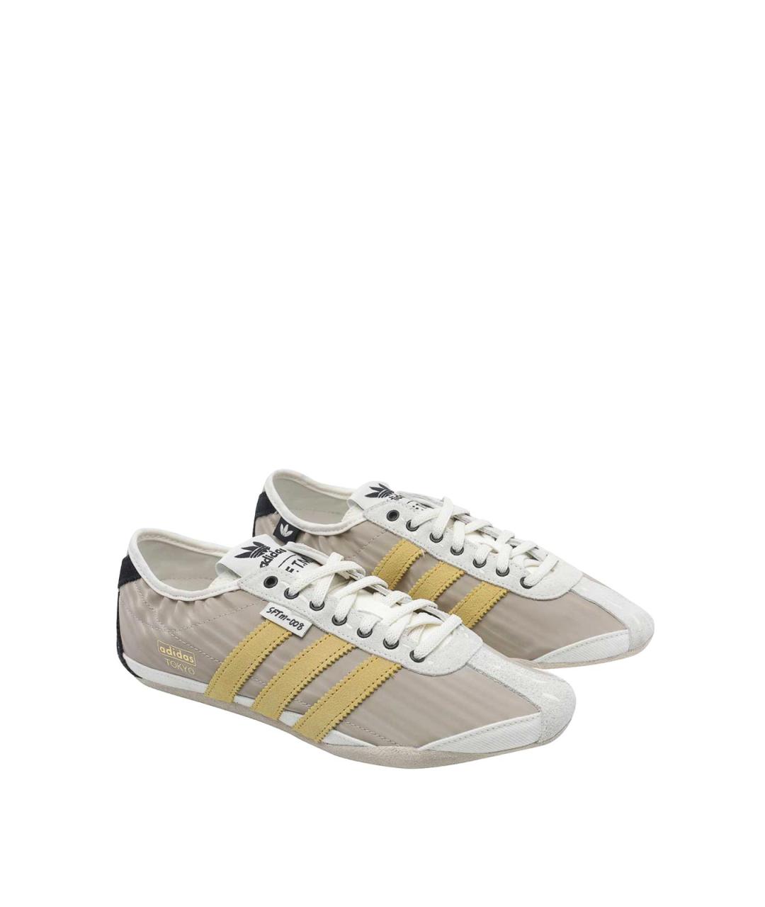 ADIDAS Бежевые кожаные низкие кроссовки / кеды, фото 2