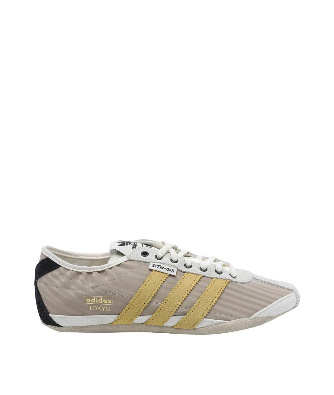 ADIDAS Бежевые кожаные низкие кроссовки / кеды, фото 1