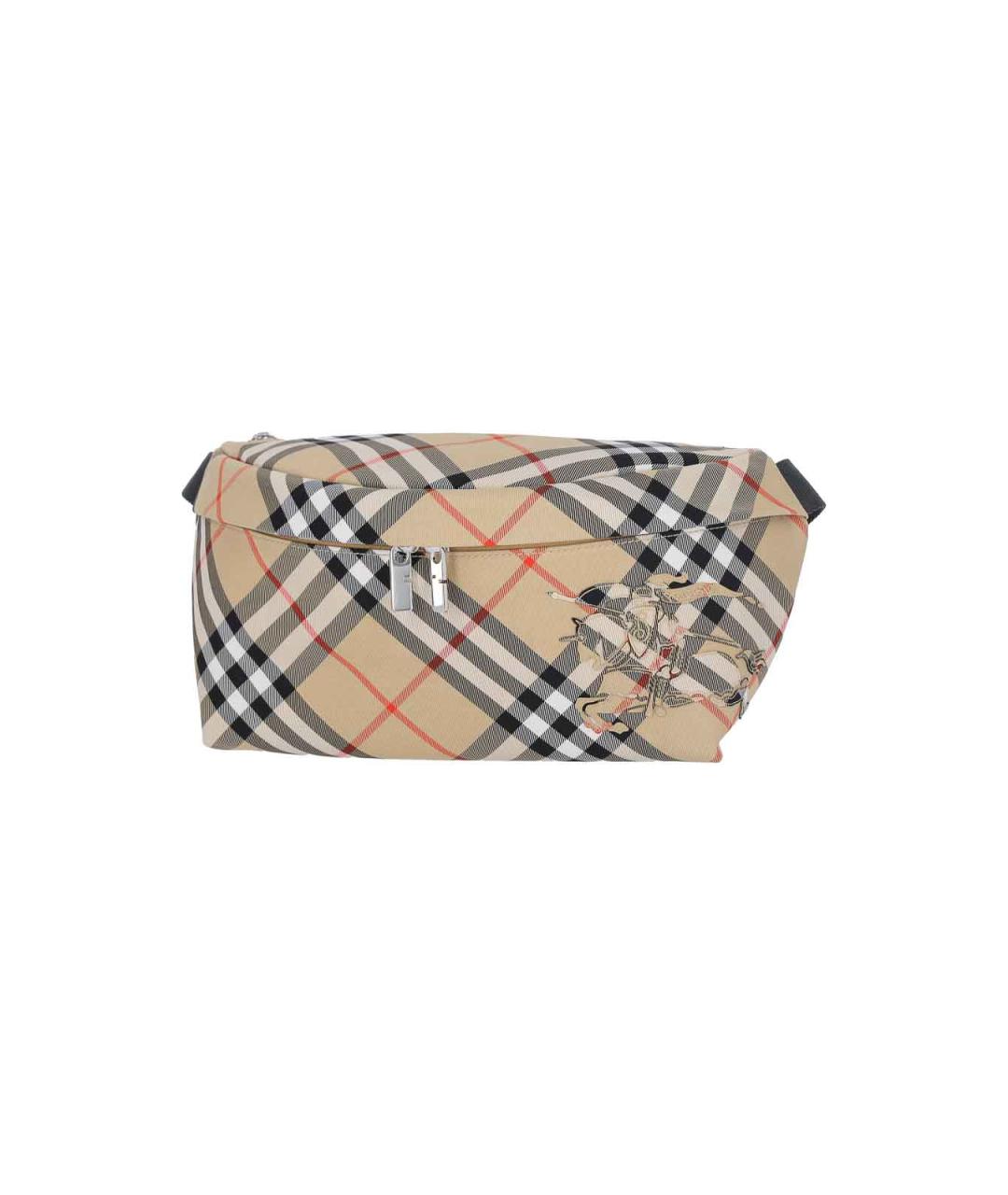 BURBERRY Бежевая тканевая поясная сумка, фото 2