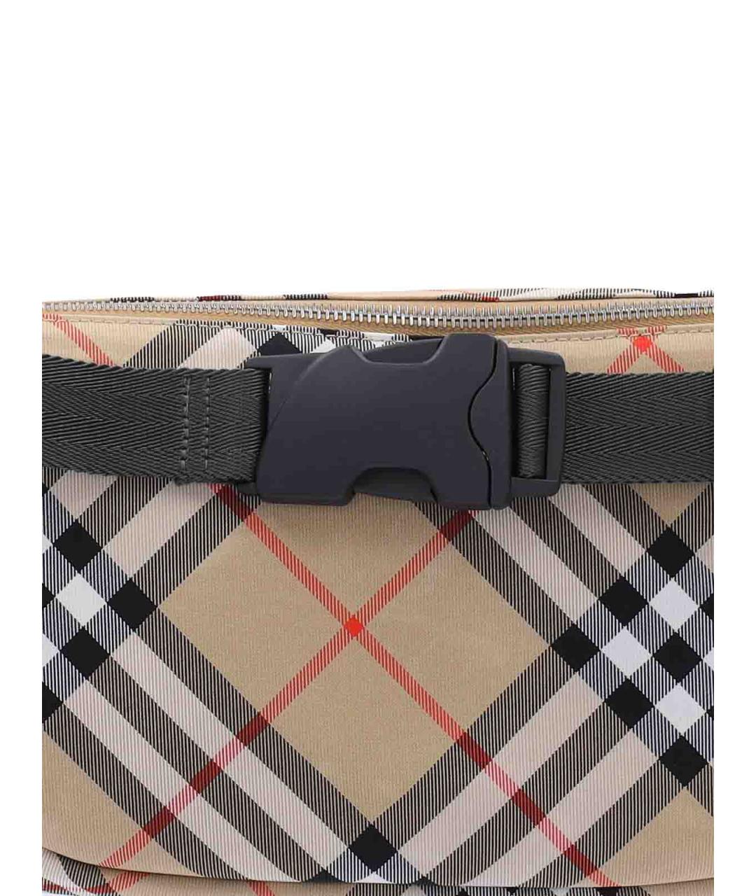 BURBERRY Бежевая тканевая поясная сумка, фото 5