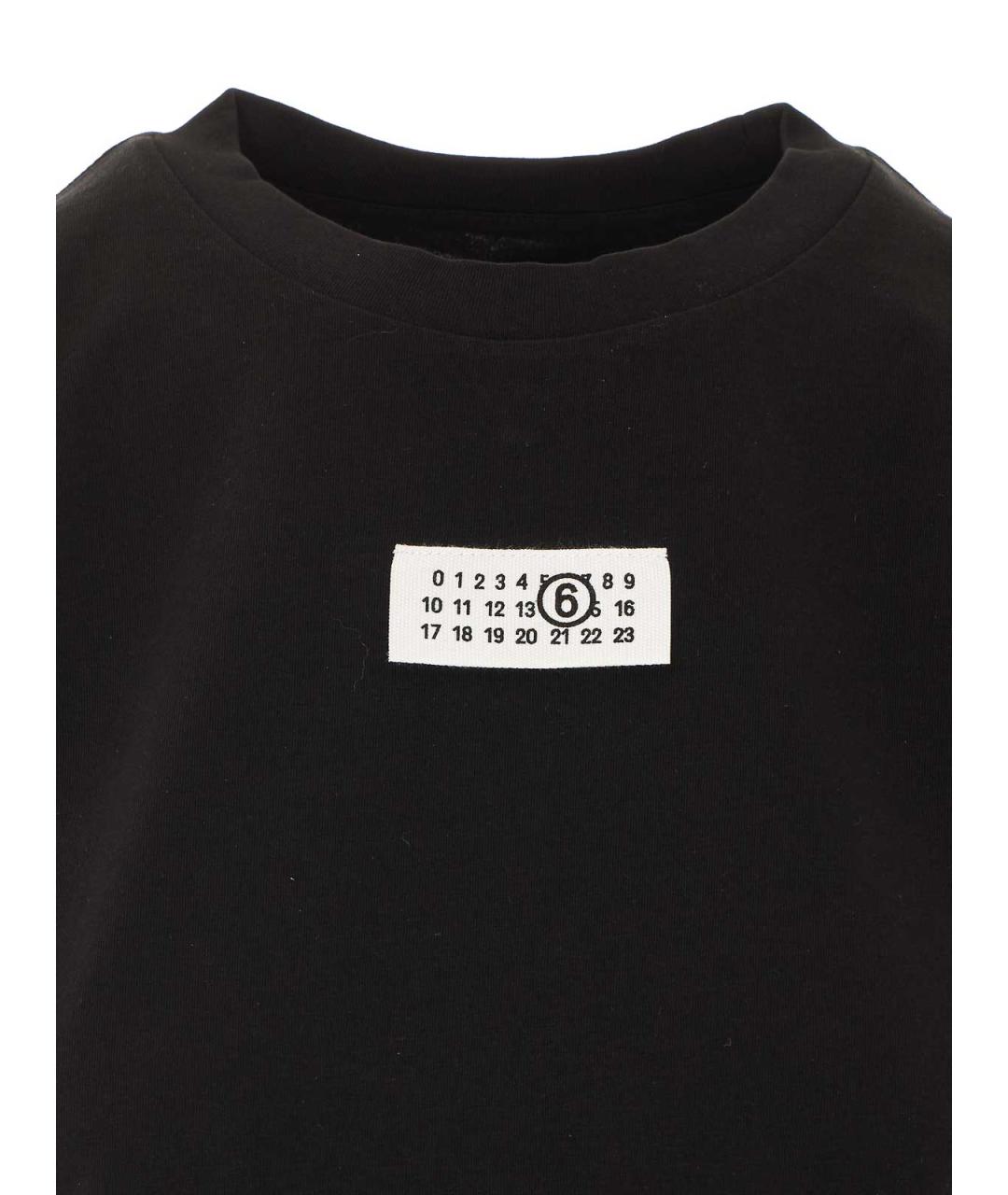 MM6 MAISON MARGIELA Черная хлопковая футболка, фото 4