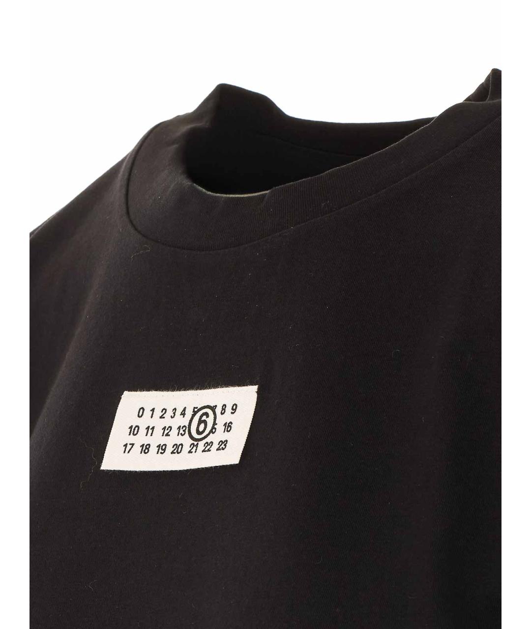 MM6 MAISON MARGIELA Черная хлопковая футболка, фото 3