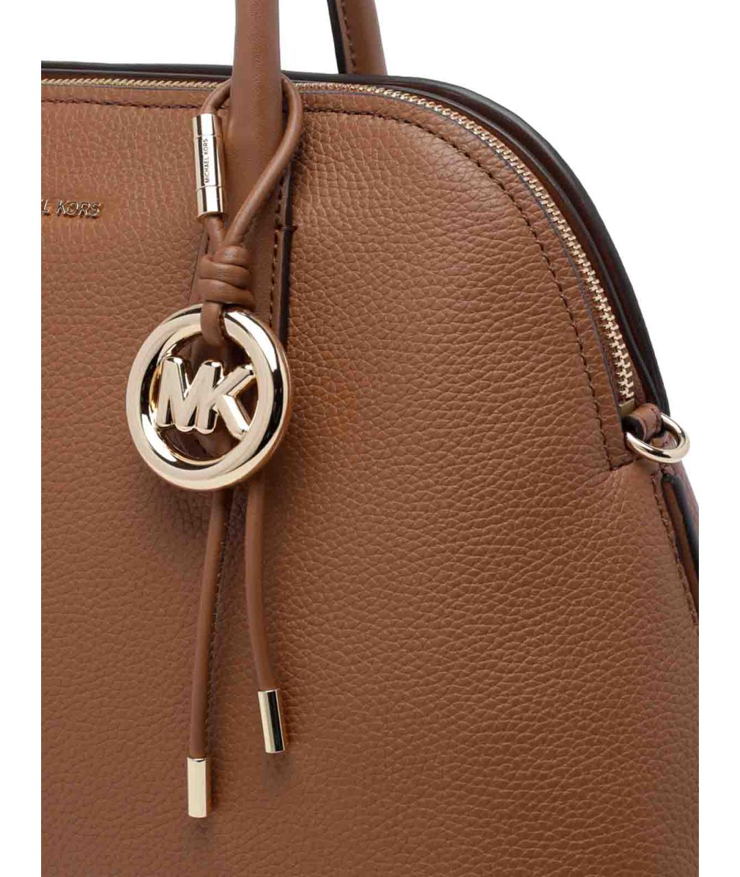 MICHAEL MICHAEL KORS Коричневая кожаная сумка с короткими ручками, фото 4