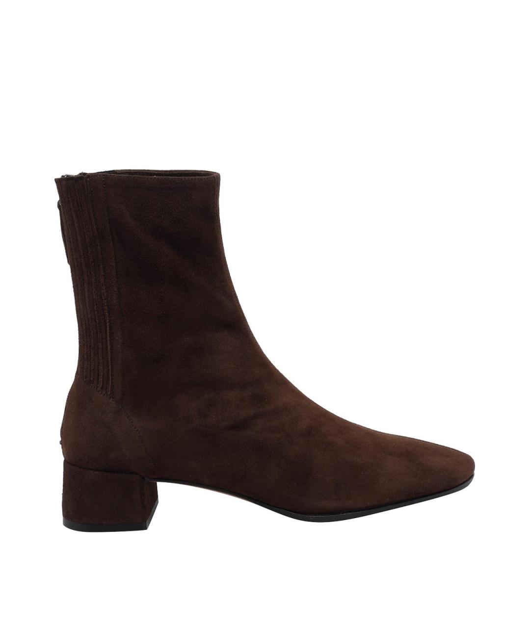 AQUAZZURA Коричневые замшевые ботильоны, фото 1