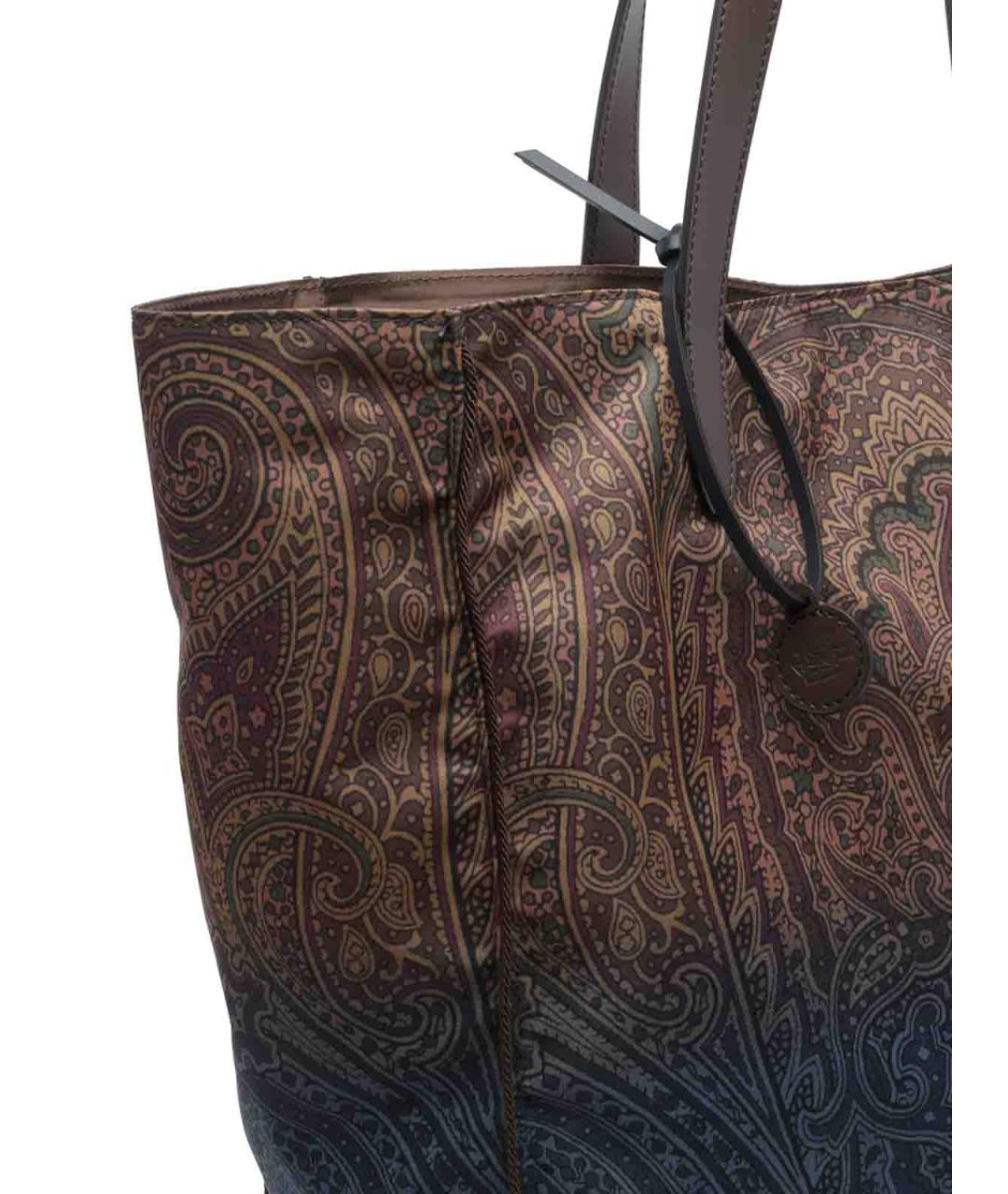ETRO Коричневая синтетическая сумка тоут, фото 4