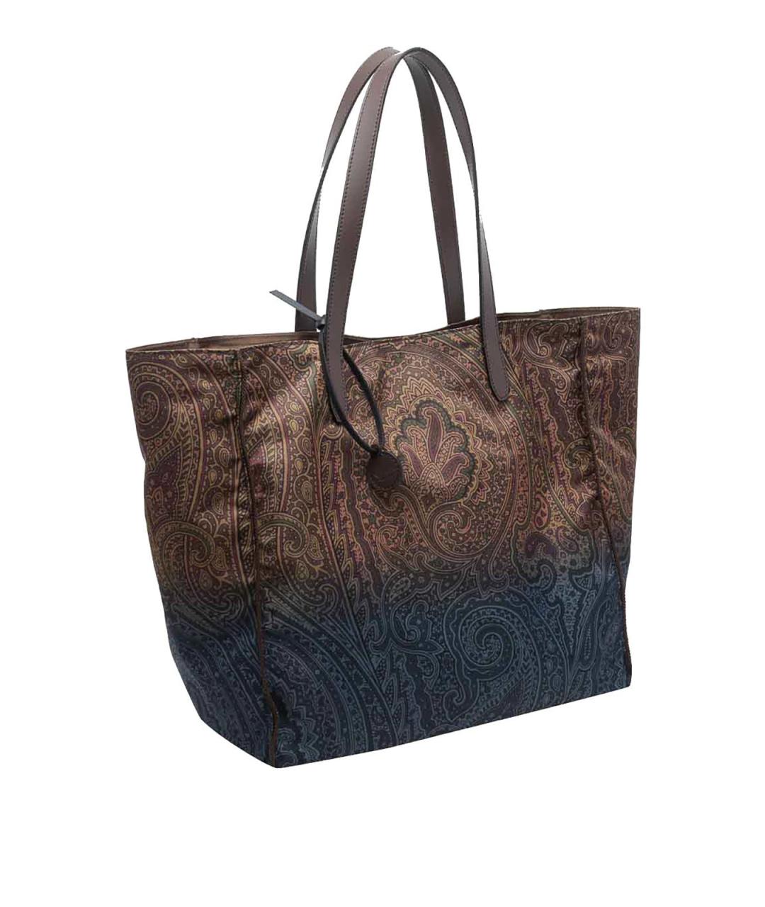 ETRO Коричневая синтетическая сумка тоут, фото 2