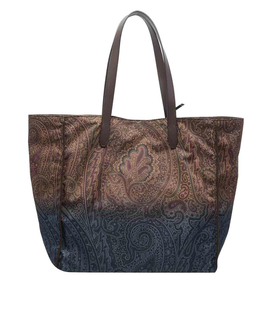 ETRO Коричневая синтетическая сумка тоут, фото 3
