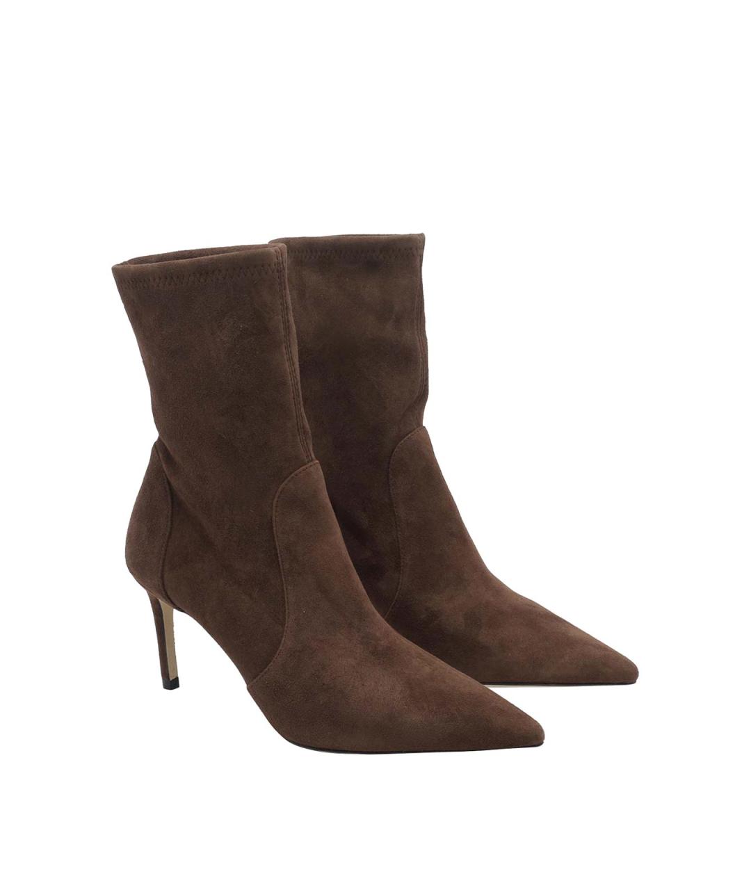 STUART WEITZMAN Коричневые замшевые ботильоны, фото 2
