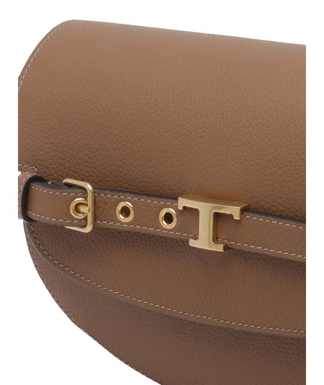 TOD'S Коричневая кожаная сумка через плечо, фото 4