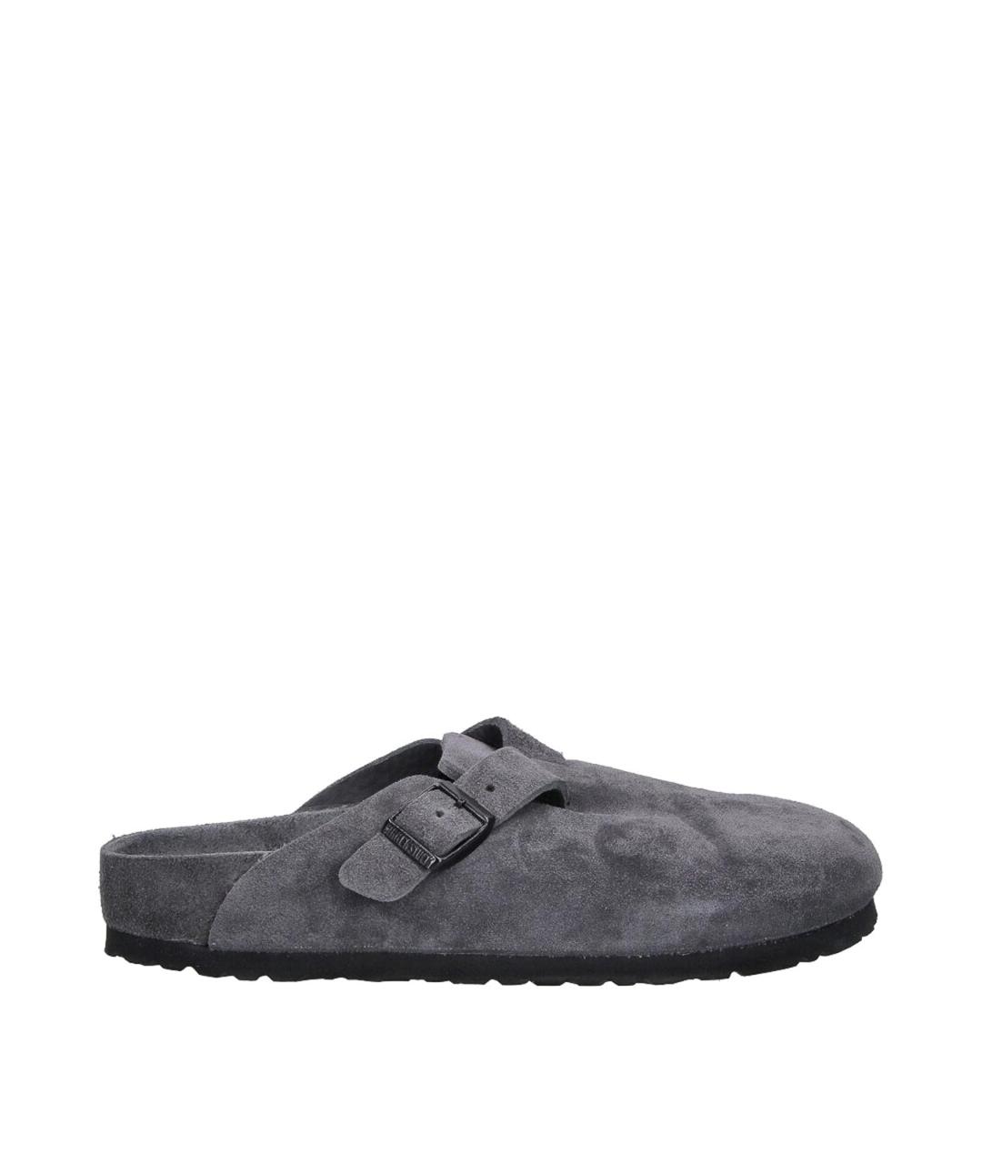 BIRKENSTOCK Серые замшевые сабо, фото 1