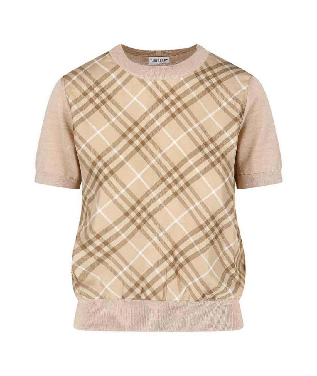 BURBERRY Бежевый шерстяной джемпер / свитер, фото 1