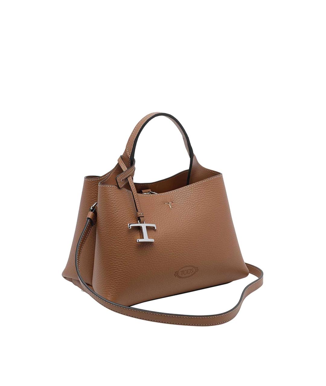 TOD'S Коричневая кожаная сумка тоут, фото 2