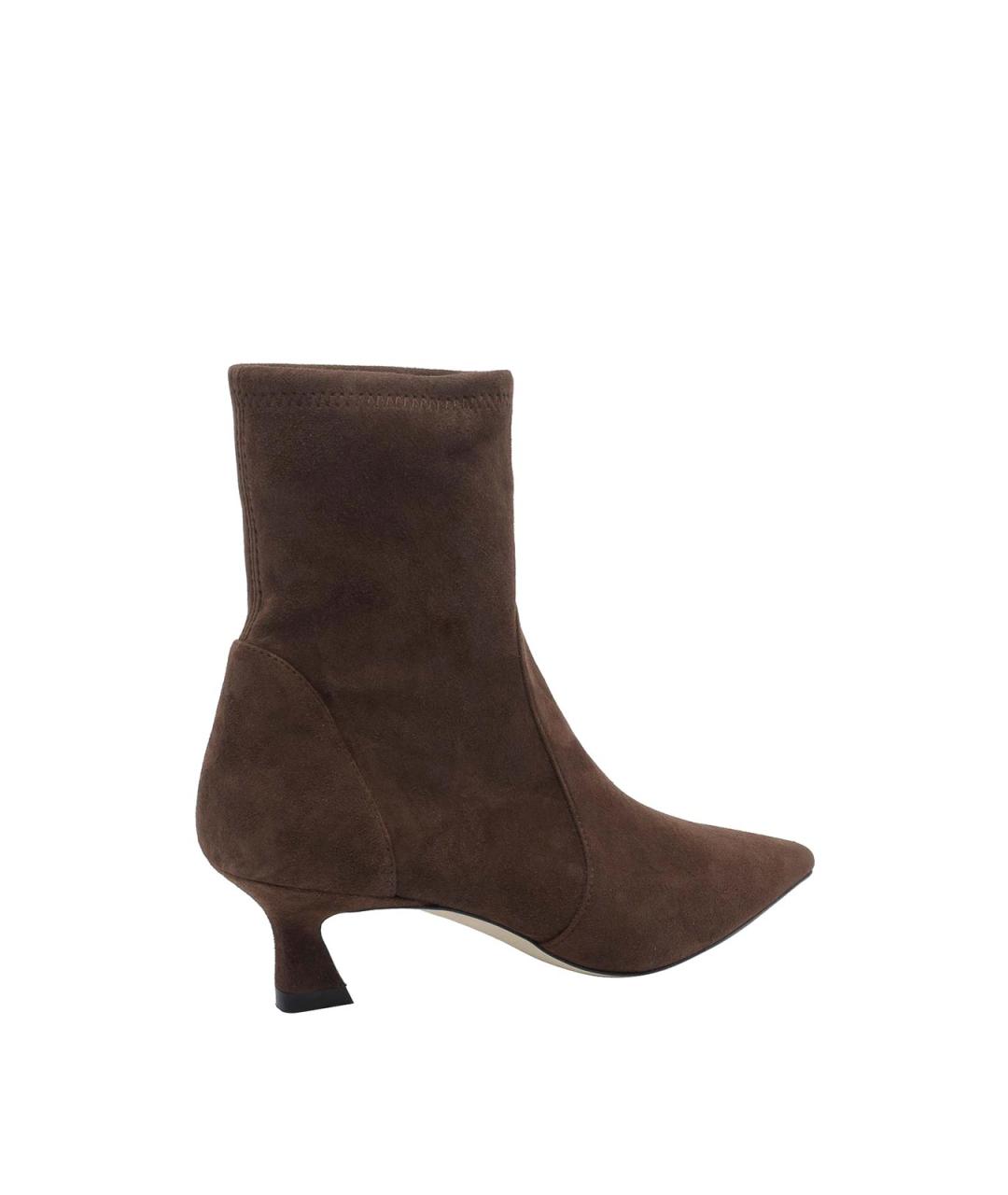 STUART WEITZMAN Коричневые замшевые ботильоны, фото 3