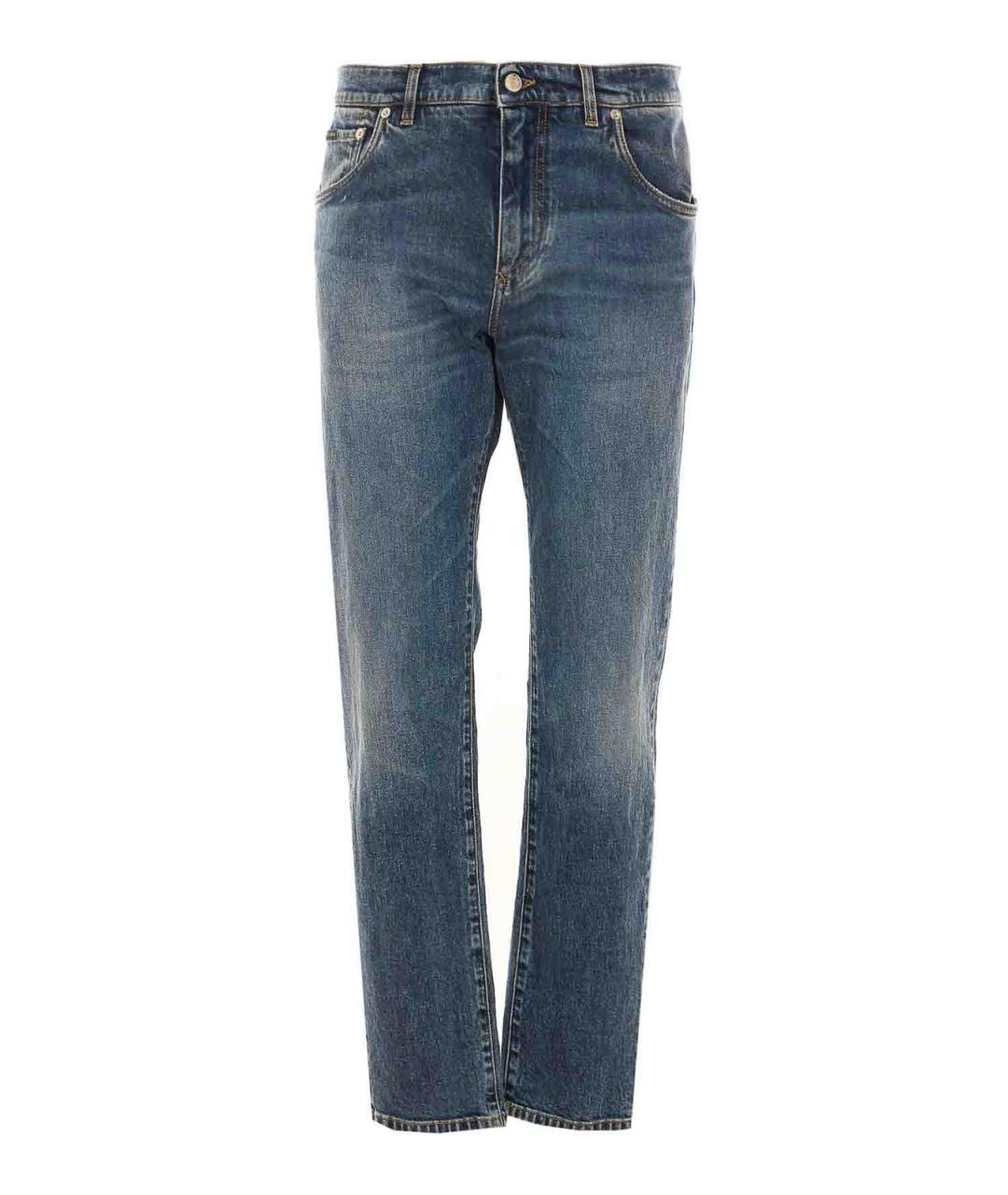 DOLCE&GABBANA Синие хлопковые джинсы скинни, фото 1